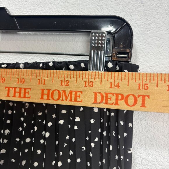 NWT Worthington Womens Black & White Splash Polka Dot Pleated Midi Skirt M Pull - Picture 7 of 9